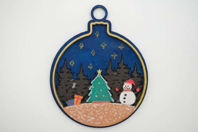 Weihnachtsdeko - Schneemann im Wald