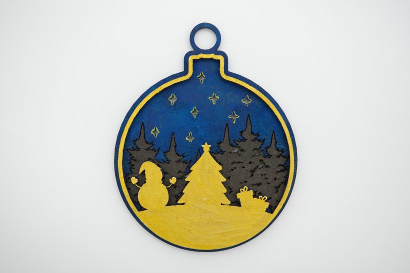 Weihnachtsdeko - Schneemann im Wald